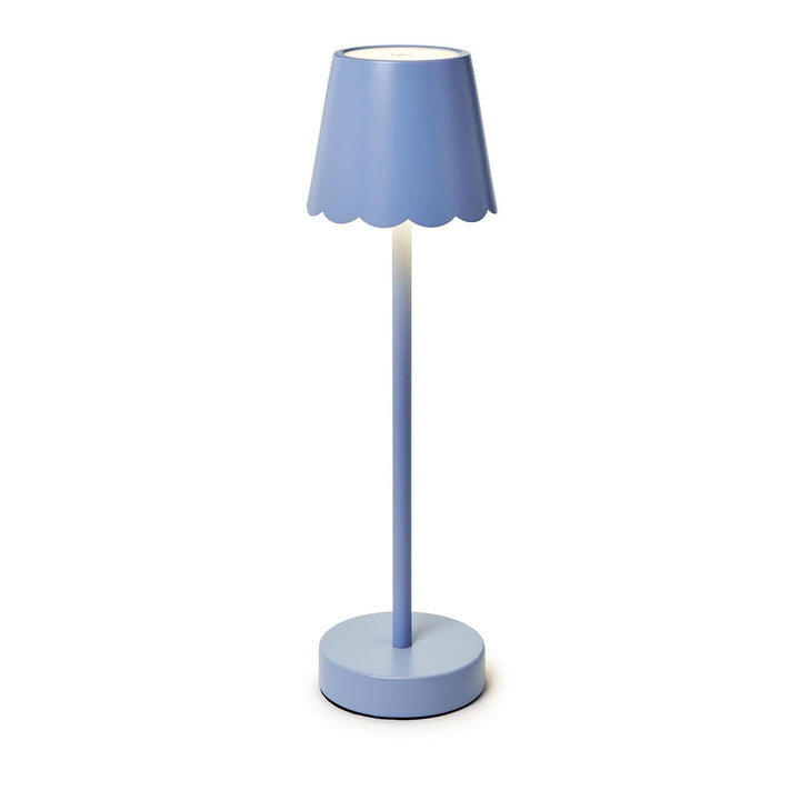 Blue LED Portable Table Lamp with Scalloped Shade - Perch