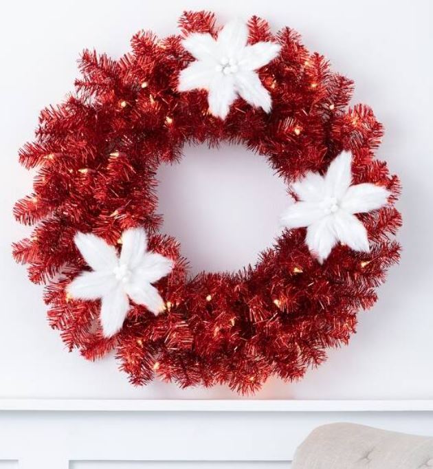 Faux Fur Poinsettia Clips - #Perch#