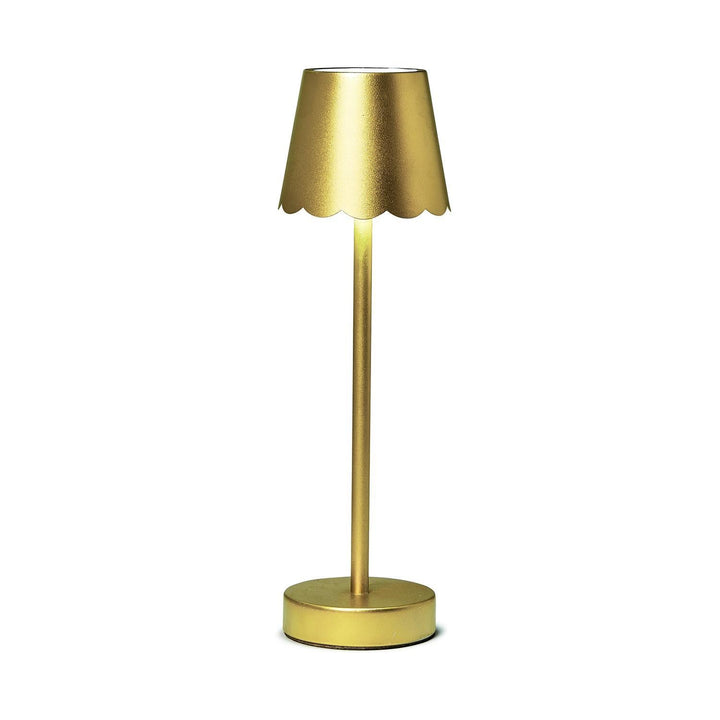 LED Cordless Table Lamp With Scalloped Edge Shade - #Perch#