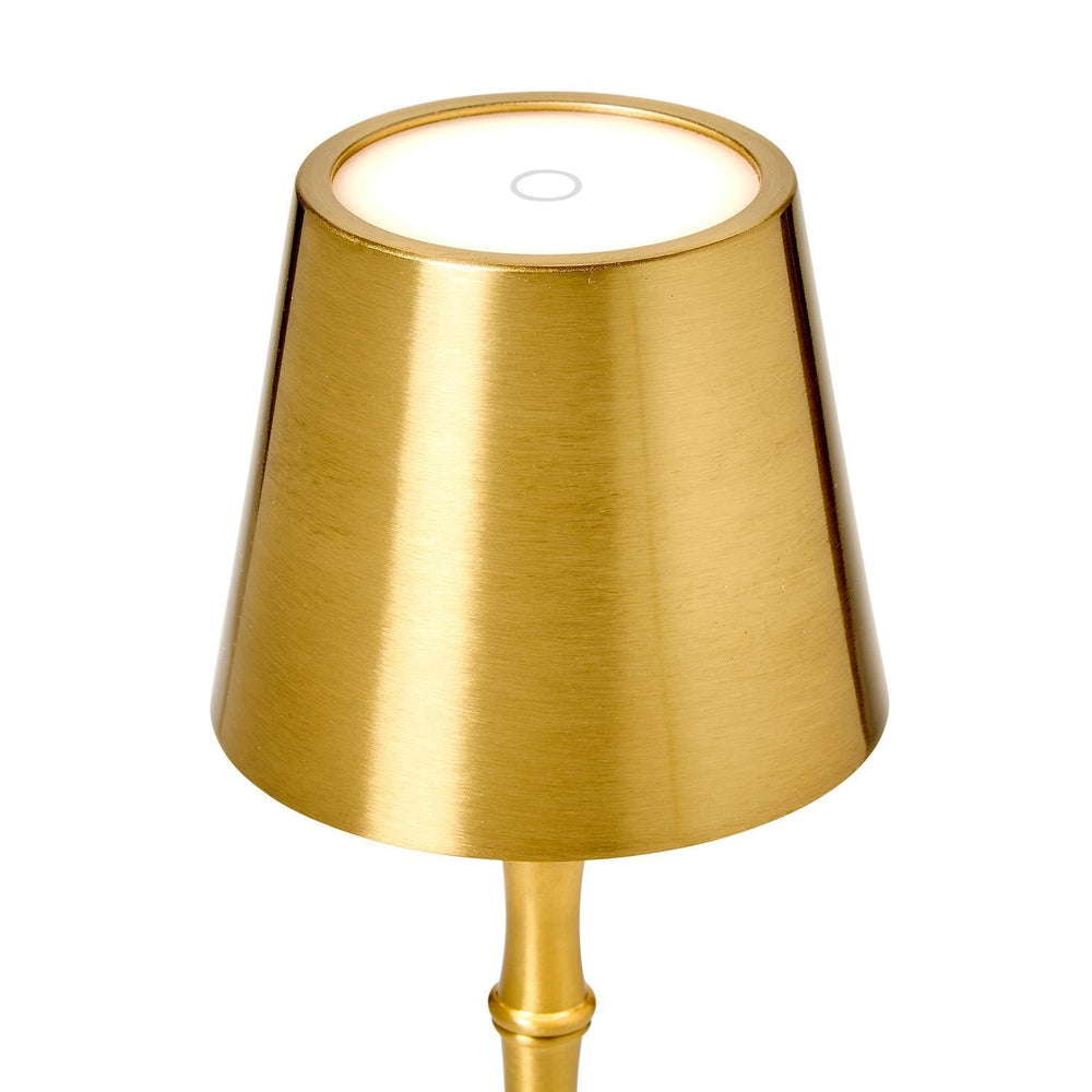LED Portable Cordless Gold Bamboo Table Lamp - Perch