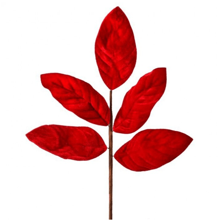 Red Velvet Magnolia Leaf Spray - Perch