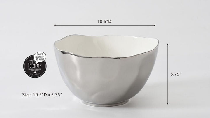 Silver Extra Large Bowl - #Perch#