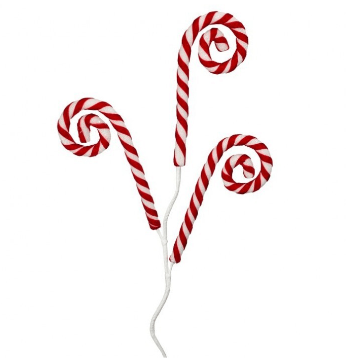 Velvet Stripe Candy Cane Spray - Perch