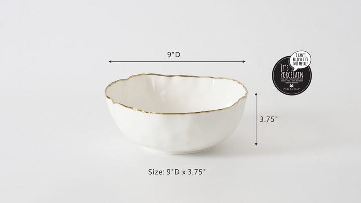 White + Gold Medium Bowl - #Perch#