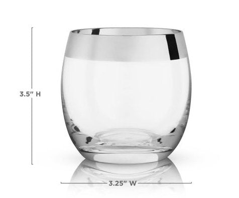 Crystal Tumblers with Chrome Rim - #Perch#