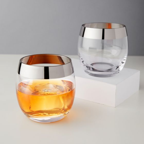 Crystal Tumblers with Chrome Rim - #Perch#
