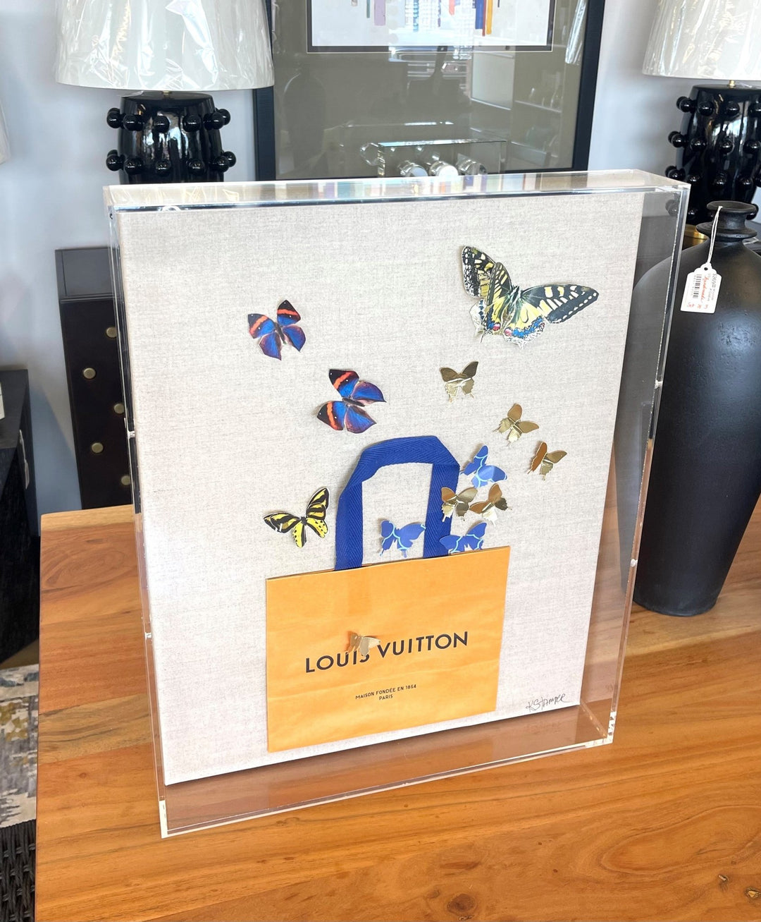 Designer Shadow Bow With Handcrafted Butterflies - #Perch#