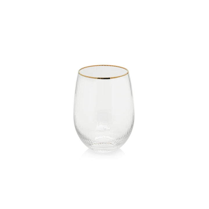 Gold Rim Optic Stemless All-Purpose Glasses - #Perch#