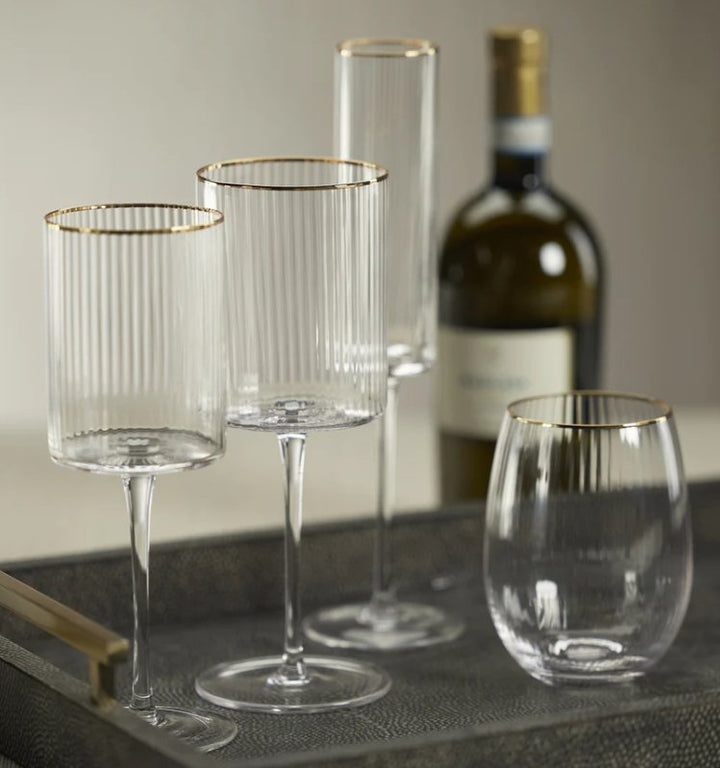 Gold Rim Optic Wine Glasses - #Perch#