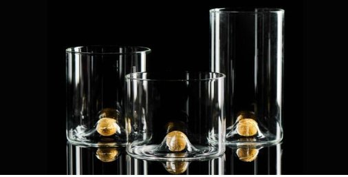 Golden Globe Blue Rim Wine Glasses - #Perch#