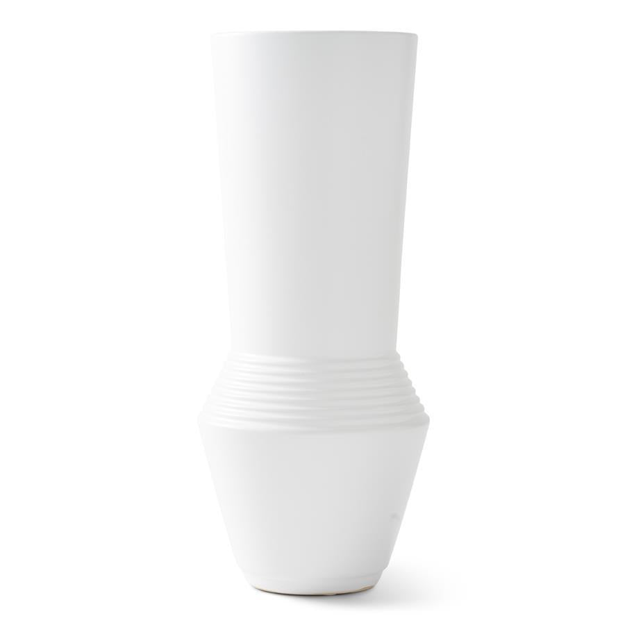 Matte White Ribbed Ceramic Pot - #Perch#