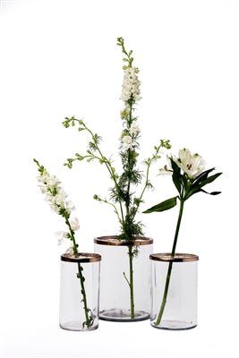 Small Brass Flower Cylinder - #Perch#