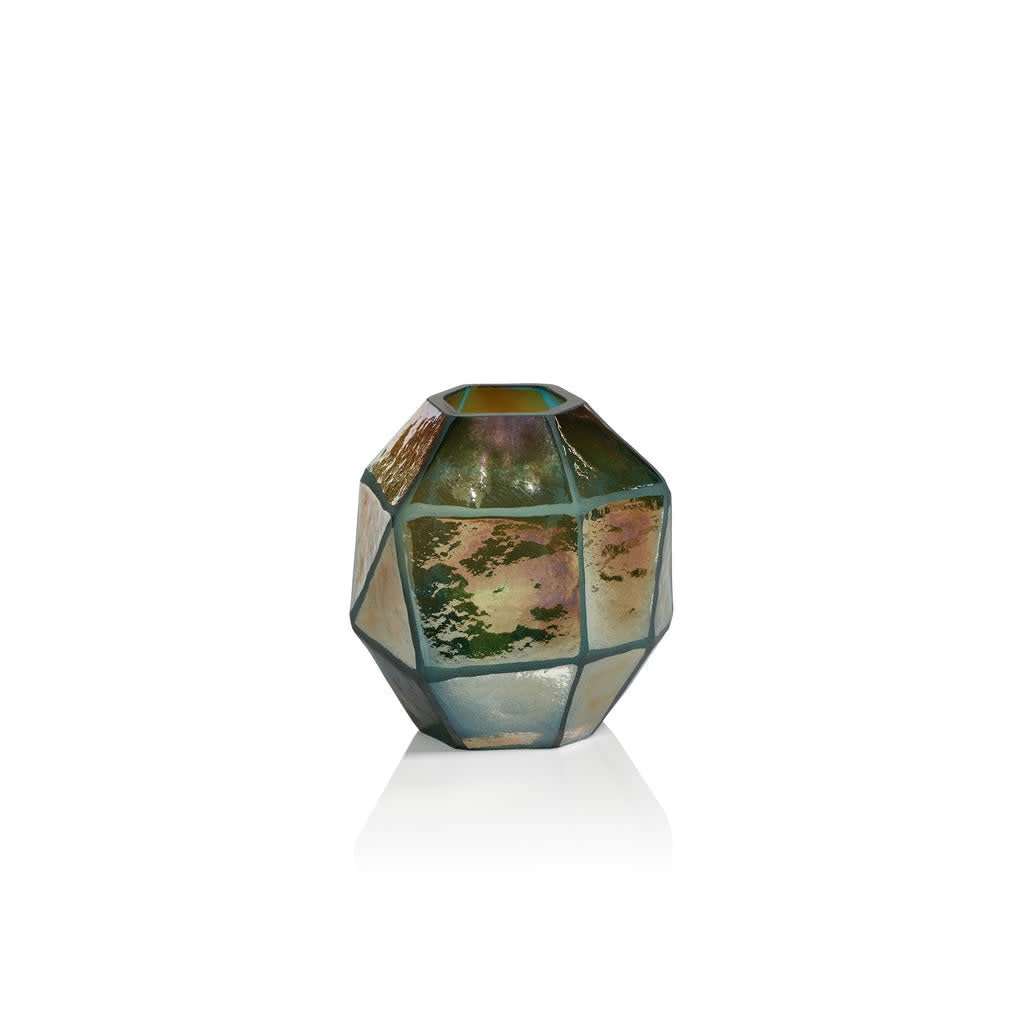 Stained Color Cut Glass Vase Short - #Perch#