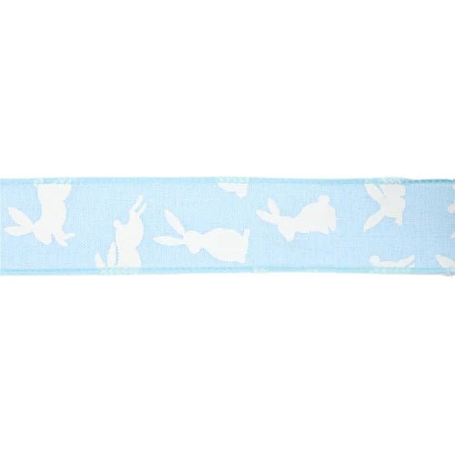 1 1/2" Blue Bunny Wired Ribbon - Perch