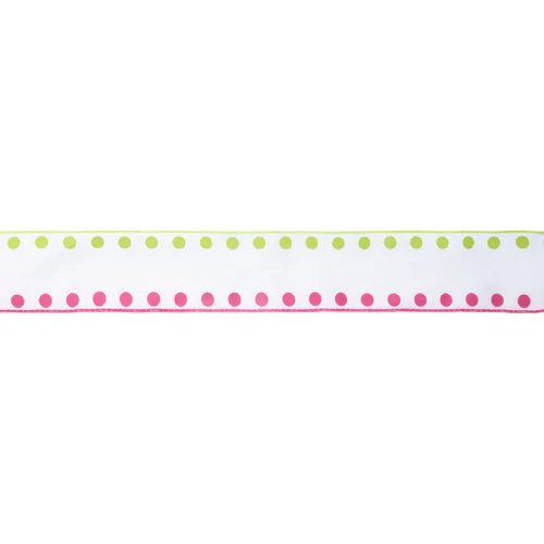 1 1/2" Candy Dot Wired Ribbon - Perch
