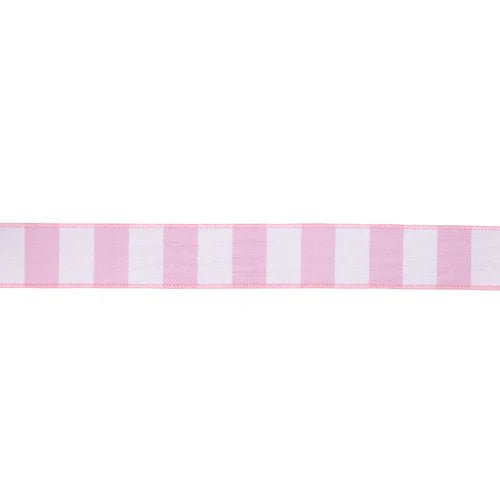 1 1/2" Light Pink Stripe Wired Ribbon - Perch