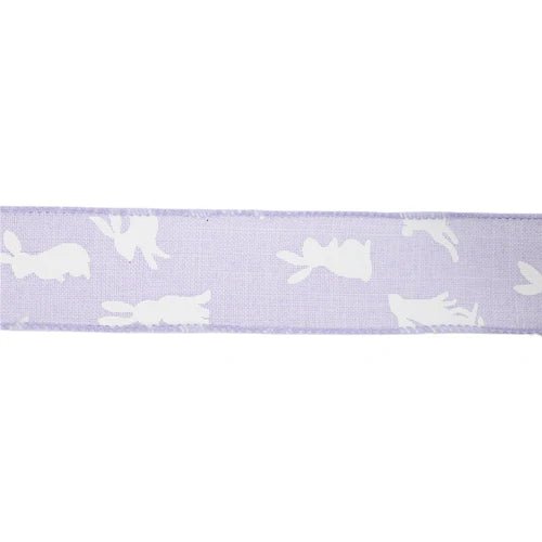 1 1/2" Purple Bunny Wired Ribbon - Perch