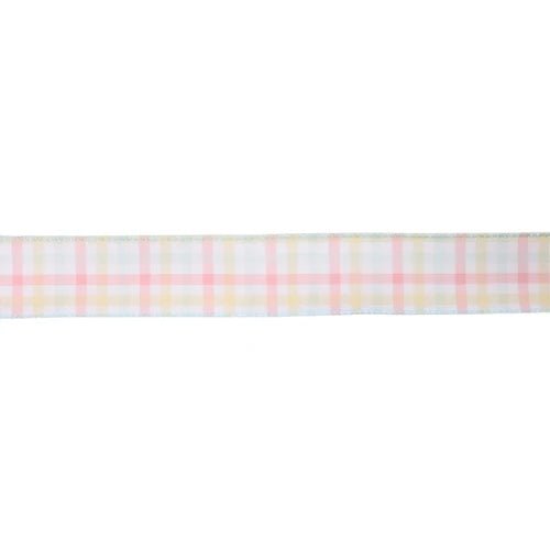 1 1/2" Spring Plaid Wired Ribbon - Perch