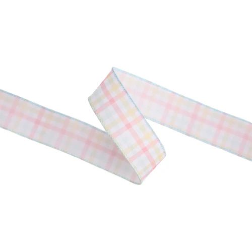 1 1/2" Spring Plaid Wired Ribbon - Perch