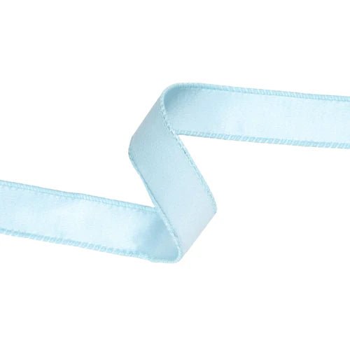 1" Classic Velvet Wired Ribbon - Baby Blue - Perch