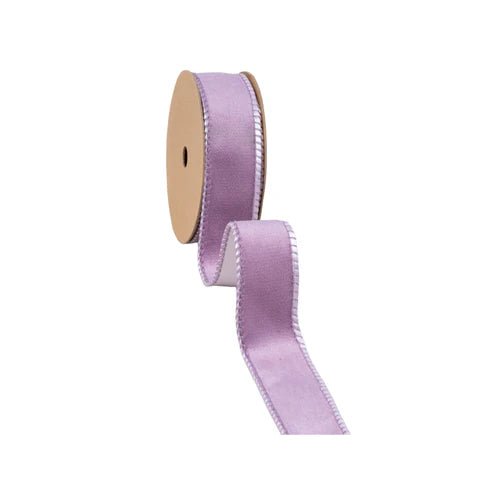 1" Classic Velvet Wired Ribbon - Lavender - Perch