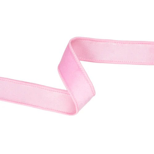 1" Classic Velvet Wired Ribbon - Pink - Perch