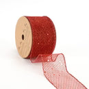 Red Glitter Net Wired Ribbon