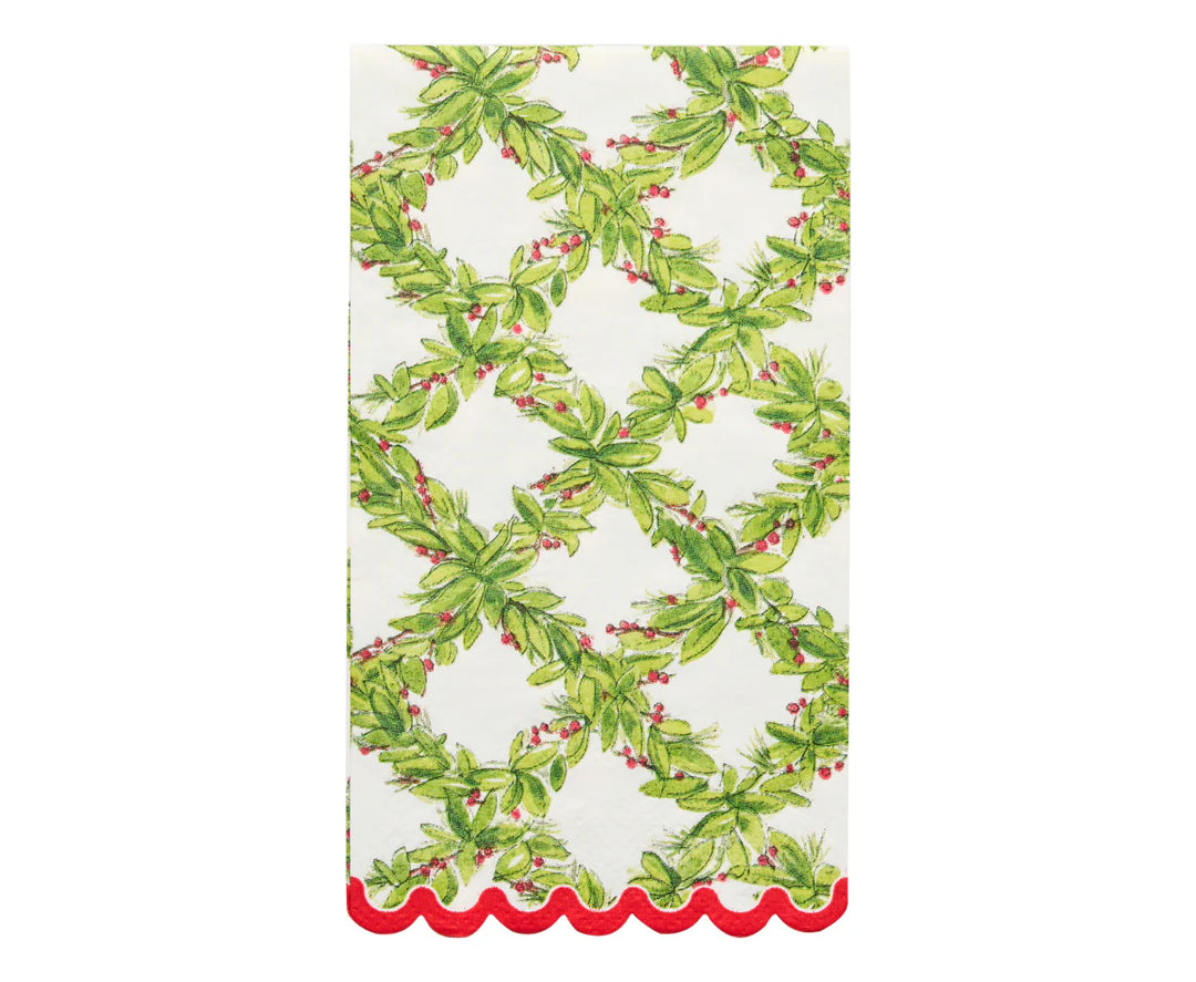 Ceramic Guest Towel Napkin Tray - Holly Berry