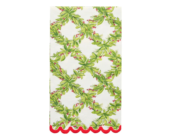 Ceramic Guest Towel Napkin Tray - Holly Berry
