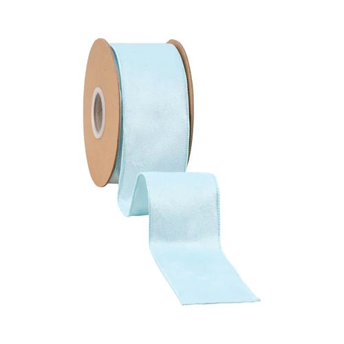 2 1/2" Classic Velvet Wired Ribbon - Baby Blue - Perch