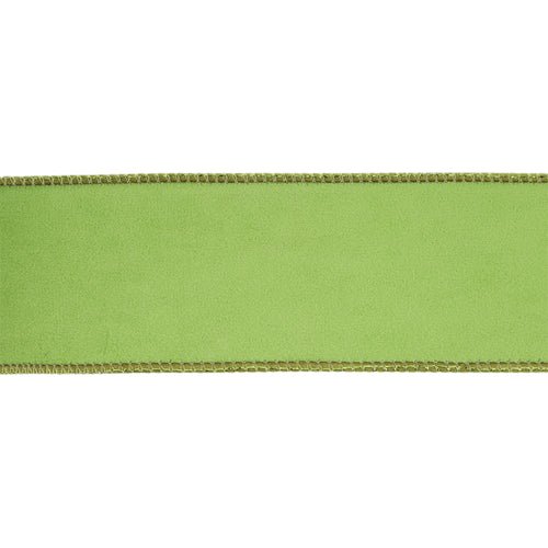2 1/2" Classic Velvet Wired Ribbon - Lime/ Shimmer - Perch
