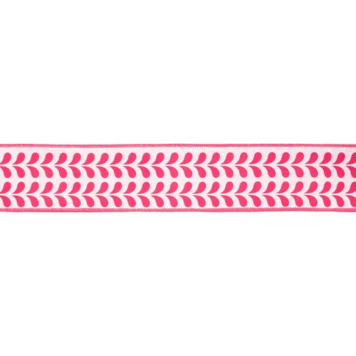 2 1/2" Pink Petals Wired Ribbon - Perch