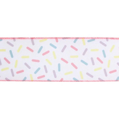 2 1/2" Sprinkles Wired Ribbon - Perch