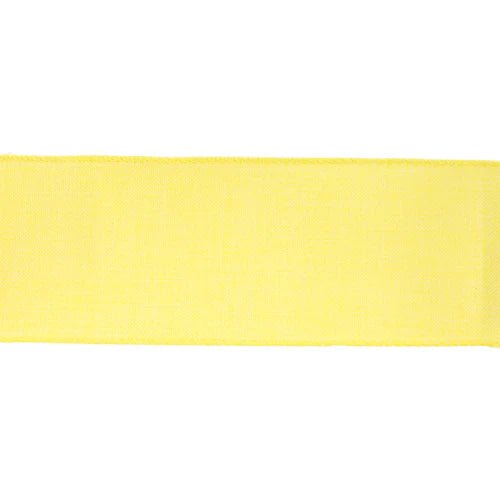 2 1/2" Yellow Linen Wired Ribbon - Perch