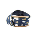 Blue/ Gold Stamped Wired Ribbon