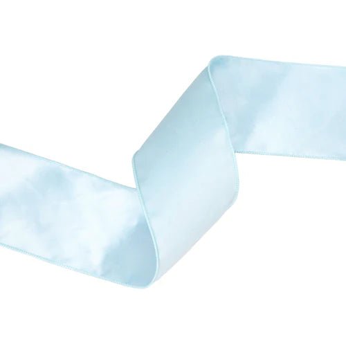 4" Classic Velvet Wired Ribbon - Baby Blue - Perch