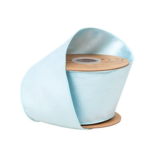 4" Classic Velvet Wired Ribbon - Baby Blue - Perch