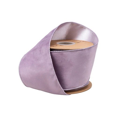 4" Classic Velvet Wired Ribbon - Lavender - Perch