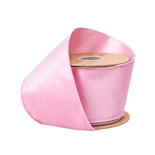 4" Classic Velvet Wired Ribbon - Pink - Perch