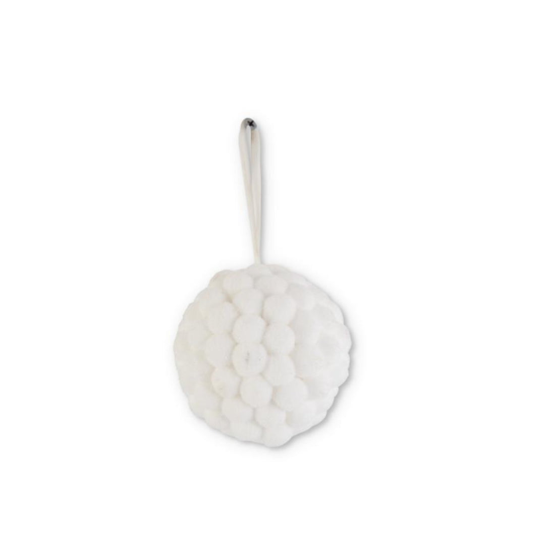 4 " White Pom Pom Ball Ornament - #Perch#