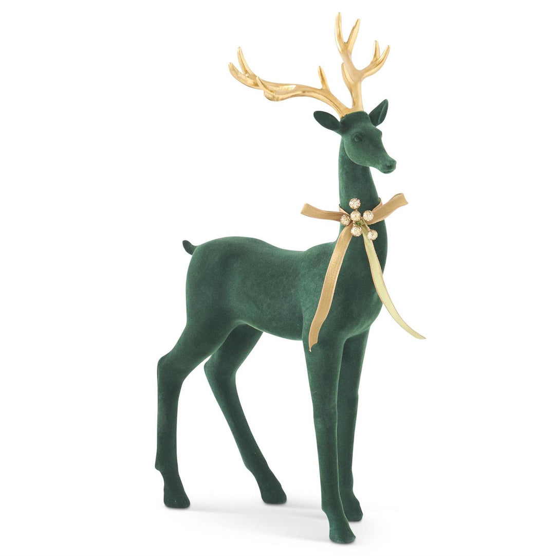 Dark Green Velvet Deer Set of 2
