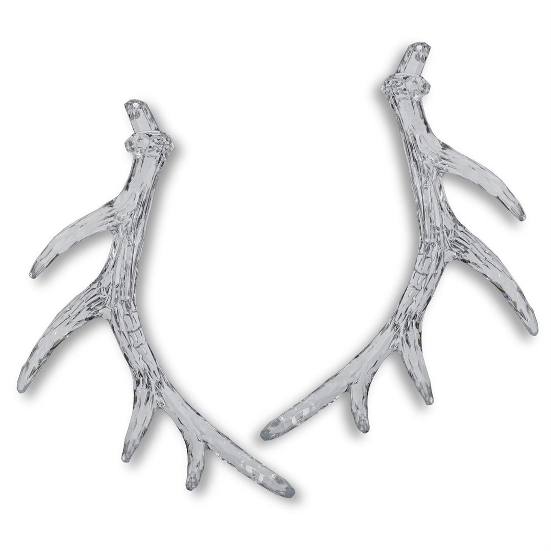 Clear Acrylic Antler Ornaments - Set of 2