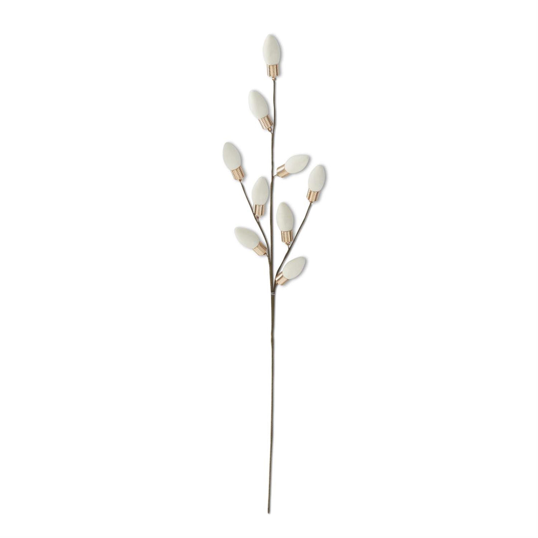 White Flocked Christmas Bulb Pick