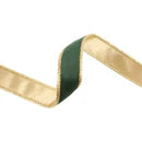 Green/ Gold Velvet Wired Ribbon