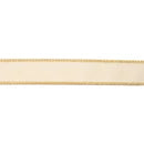 Ivory/ Gold Velvet Wired Ribbon