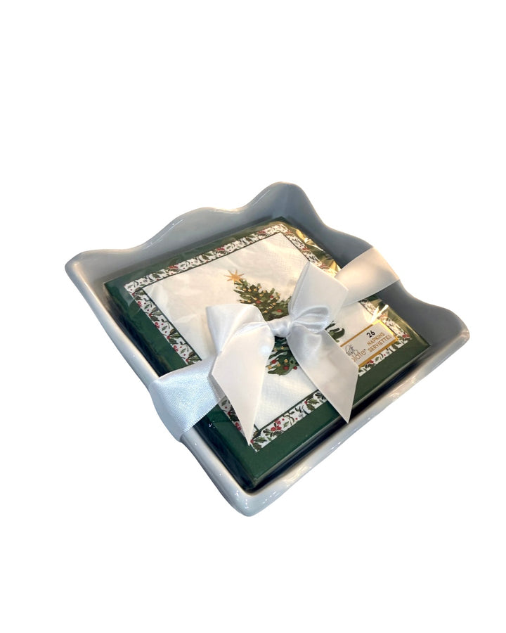 Ceramic Cocktail Napkin Tray - Home For The Holidays