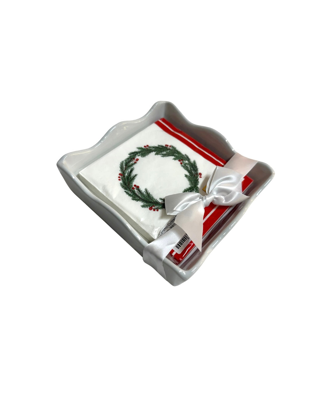 Ceramic Cocktail Napkin Tray - Merry & Bright