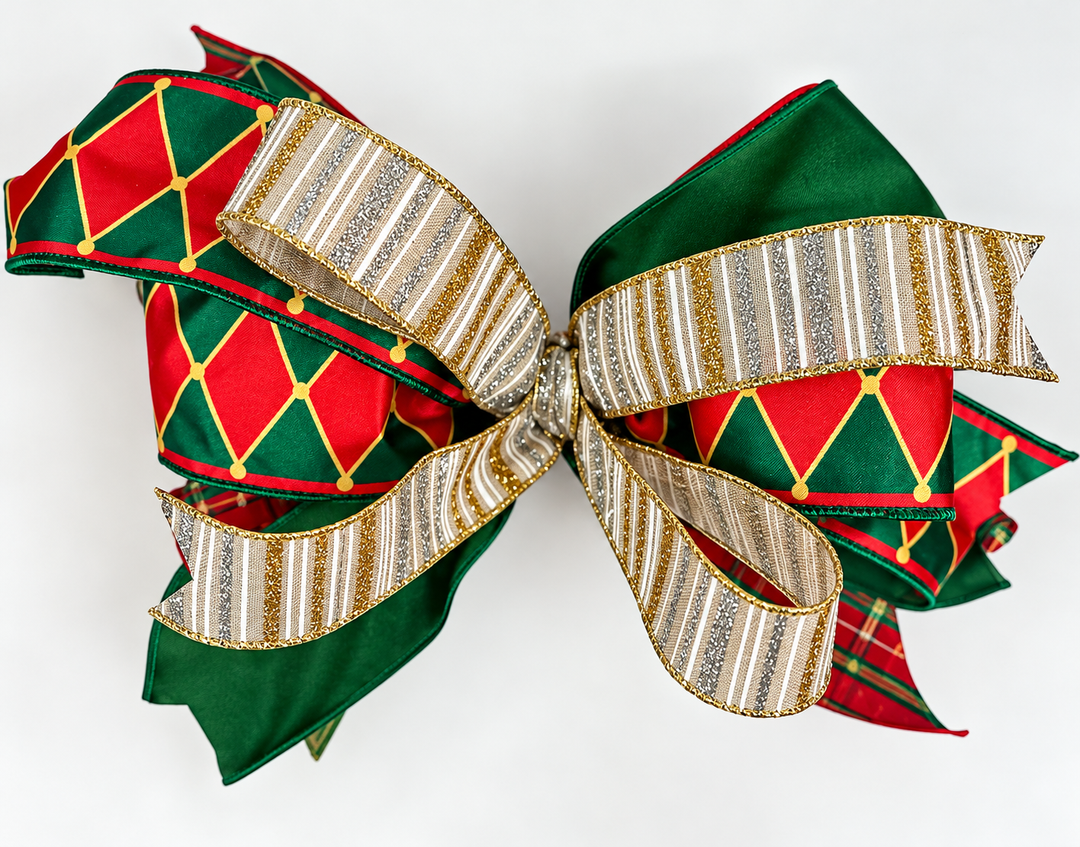 Holly Jolly Harlequin Bow Bundle