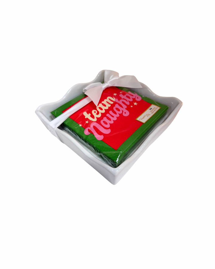 Ceramic Cocktail Napkin Tray Set - Team Naughty