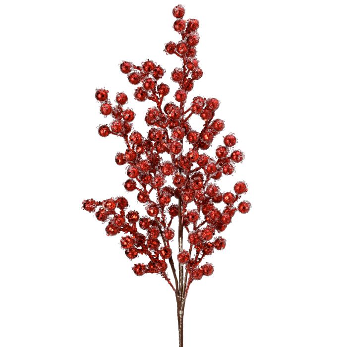 Red Beaded Iced Berry Stem